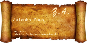 Zelenka Anna névjegykártya