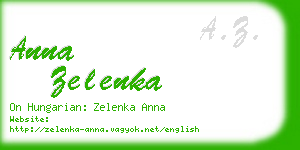anna zelenka business card